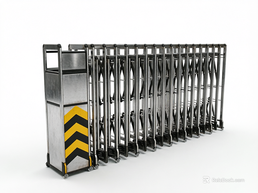 Silver gray metal retractable door factory gate texture