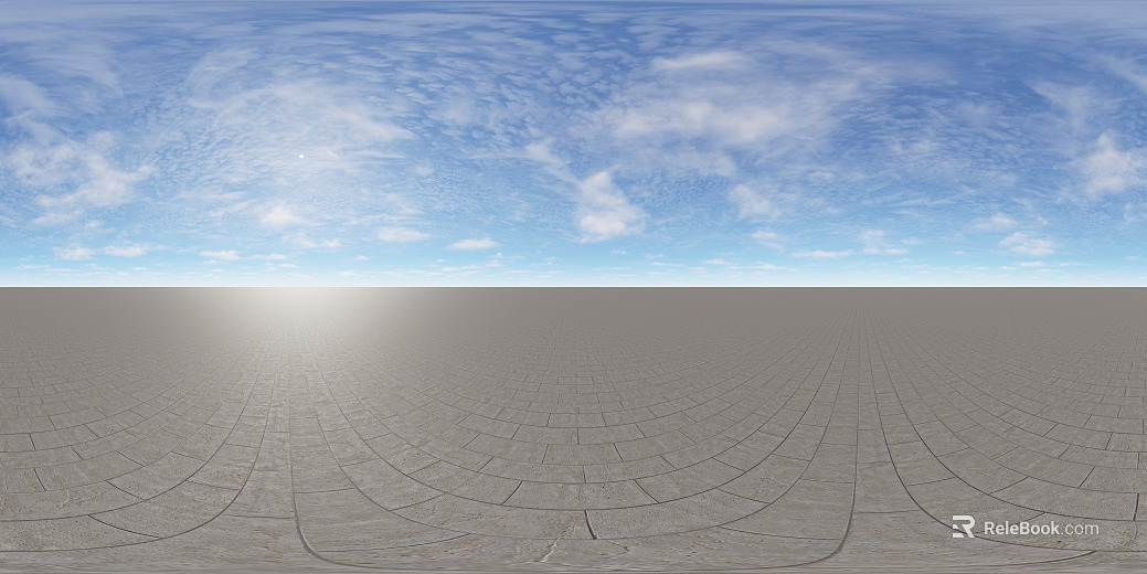 HDR I-word granite floor tile outdoor blue sky and white clouds texture