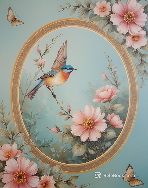 flower-and-bird painting texture