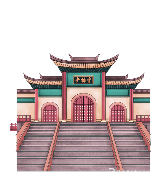 Chinese-style Shaolin Temple Ancient Building Scene Material texture
