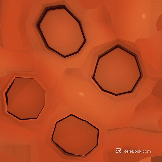 Orange octagonal art brick wall texture