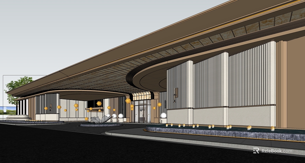 New Chinese Rice Curry Color Metal Building Entrance texture