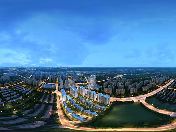 Outdoor City Aerial View Evening HDR texture (ID:ffach937806)