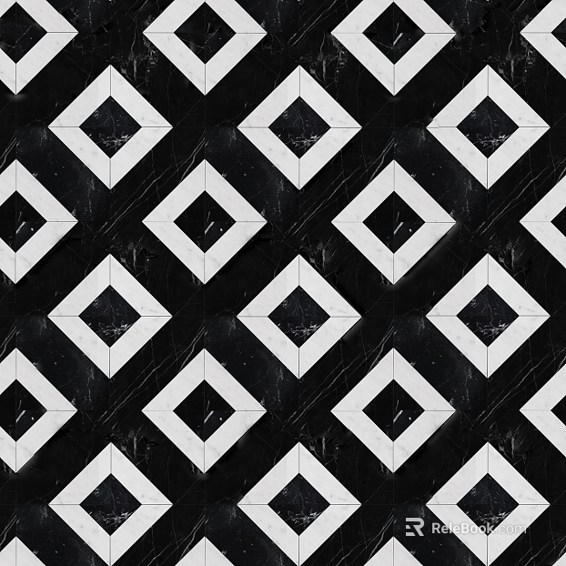 Marble geometric patchwork pavement texture