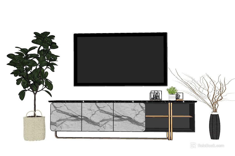 Light Luxury Gray Marble TV Cabinet Panel texture
