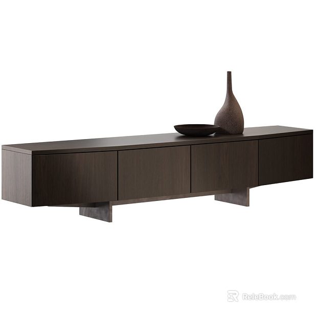 Dark Grey Walnut TV Cabinet texture
