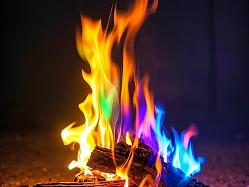 Colorful Bonfire Fireplace Flame texture (ID:ffach986423)