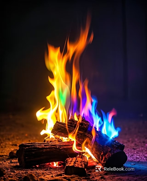 Colorful Bonfire Fireplace Flame texture