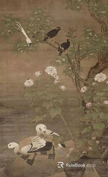 flower-and-bird painting texture