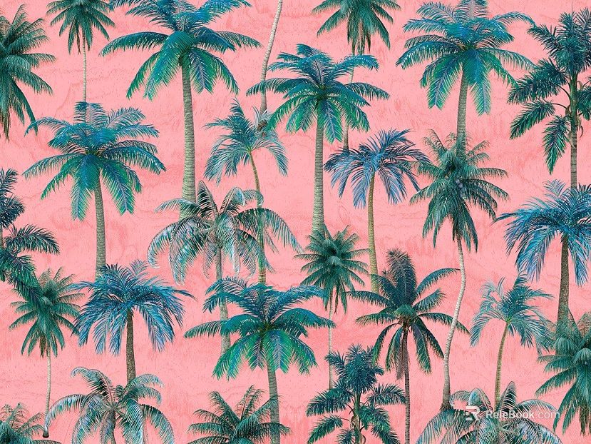 Modern Plant Pattern Wallpaper texture