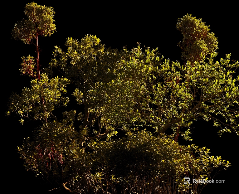 Yellow green trees natural landscape material texture