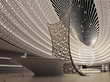 Light Luxury White Metal Perforated Panel Lobby texture (ID:ffaeh333426)