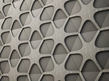 Gray cement geometric hollow wall texture (ID:ffaeh813096)