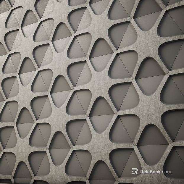 Gray cement geometric hollow wall texture