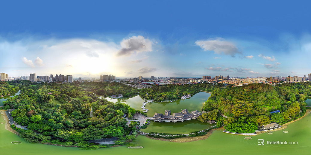 HDR City Eco Park Panorama texture