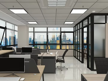 Modern Wind Office Scene Map 3d model