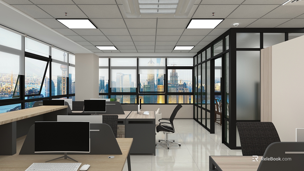 Modern Wind Office Scene Map texture
