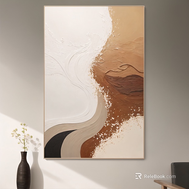 Silent Wind Brown White Abstract Texture Decorative Painting texture
