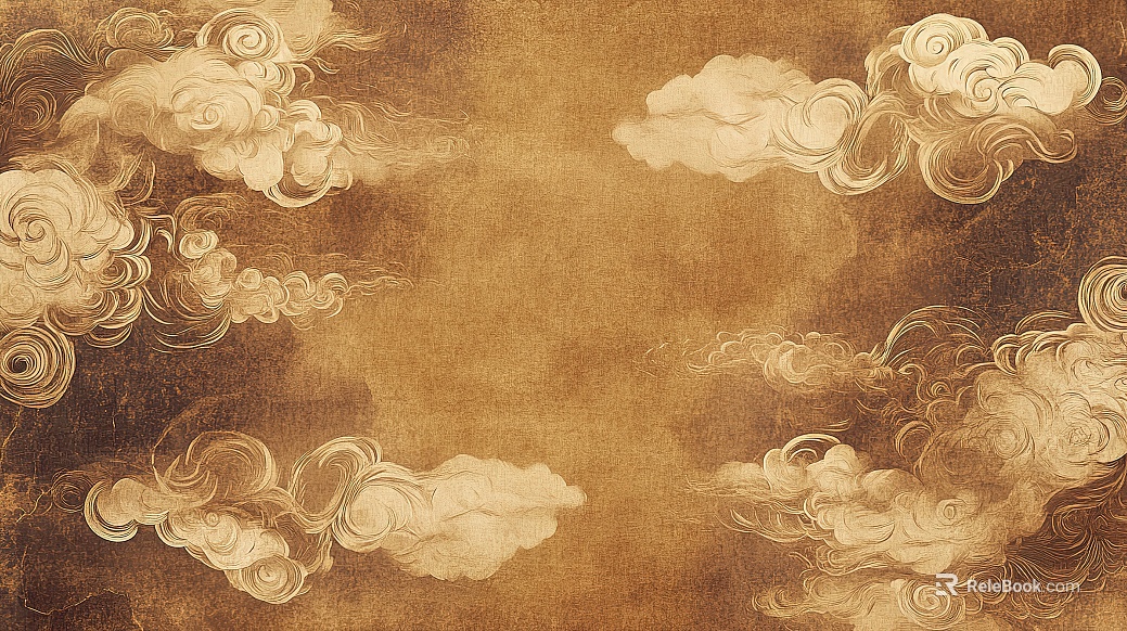 New Chinese Golden Xiangyun Wallpaper texture