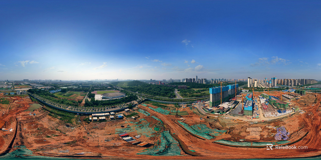 HDR City Construction Site Panorama texture
