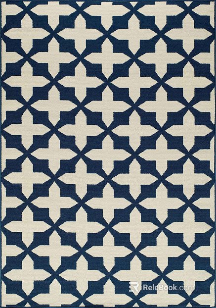 Blue and white geometric living room carpet texture