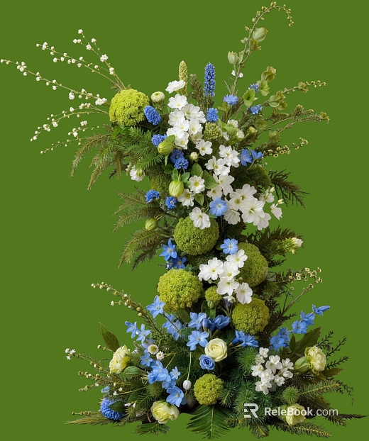 Blue and white floral commercial decorative bouquet texture