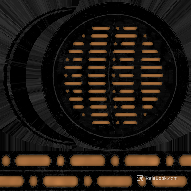 Industrial wind black gold metal perforated plate texture