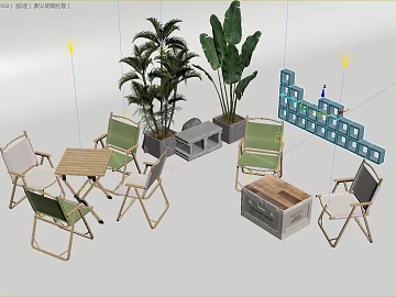 Outdoor leisure wood table and chair combination texture (ID:ffaeh614886)