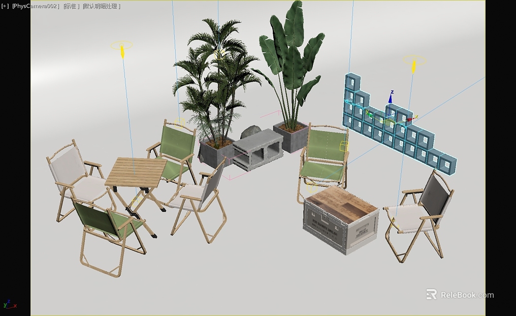 Outdoor leisure wood table and chair combination texture