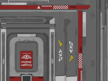 Industrial wind silver red metal hatch sci-fi scene 3d model