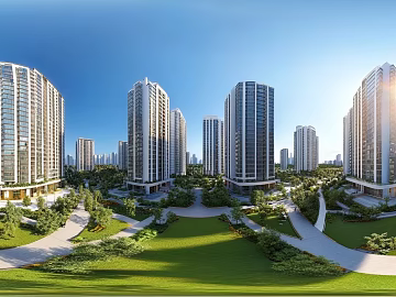 Clean Greenbelt City Panorama HDR texture (ID:ffach562950)