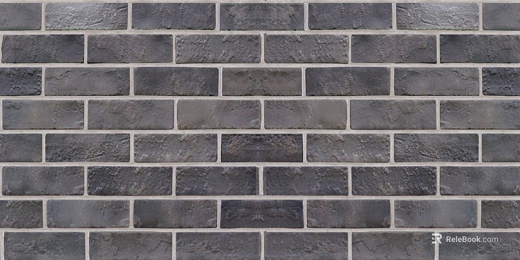 Dark gray brick wall, building exterior wall texture
