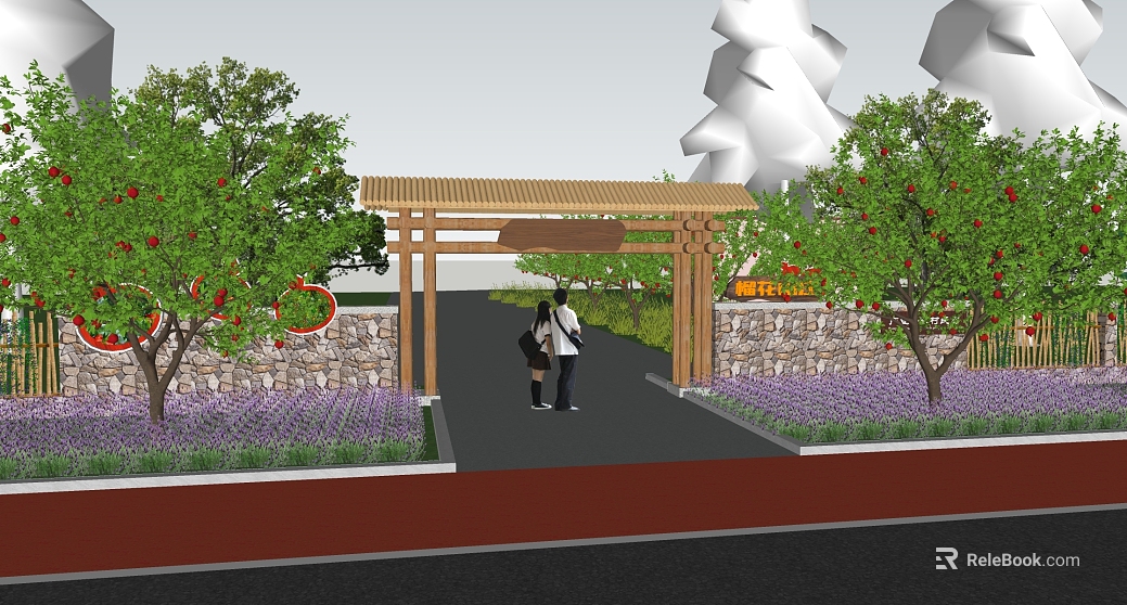 Japanese Village Entrance View texture