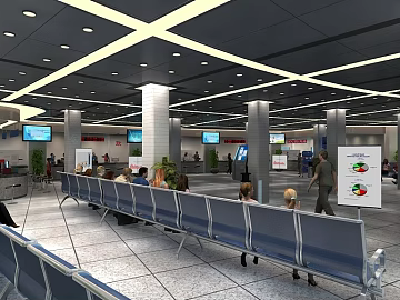 Modern Grey Tone Airport Lounge Map texture (ID:ffaeh599794)