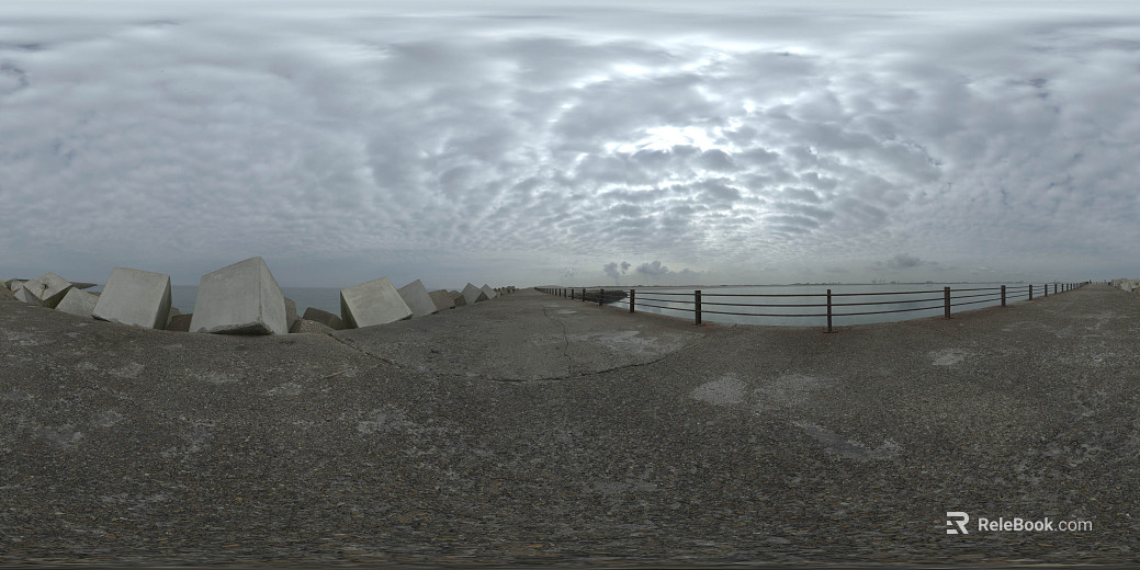 Seaside Rock Cloudy Sky Day HDR texture