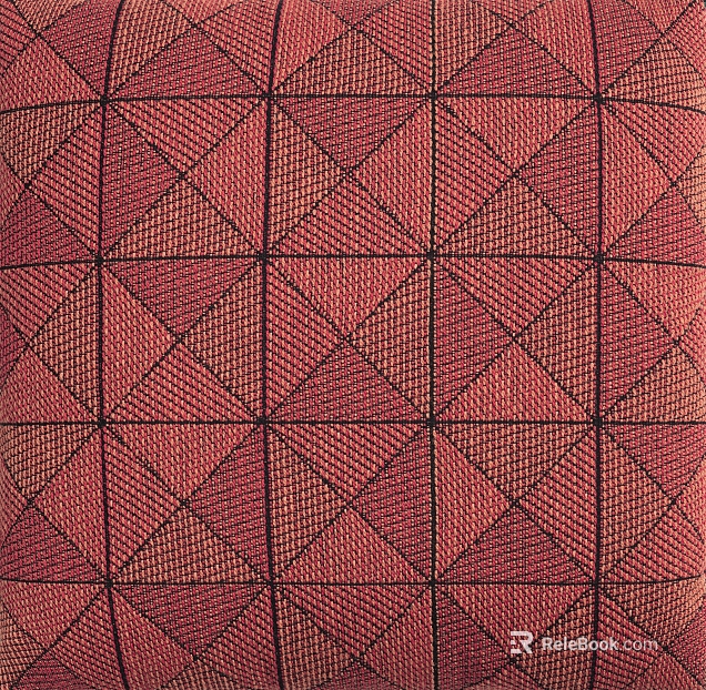 Brick red geometric pattern pillow fabric texture