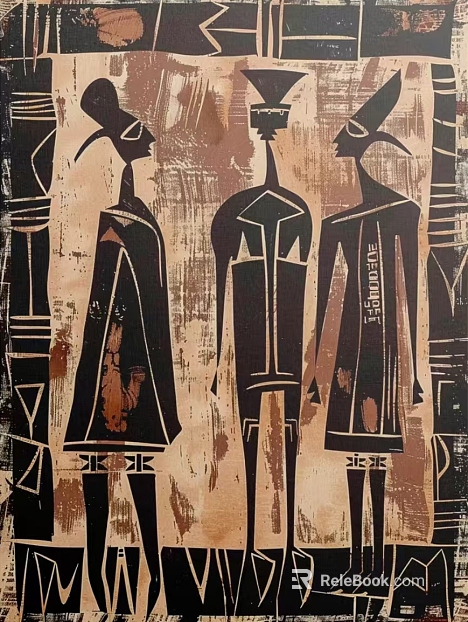 Brown and black abstract figure decorative painting texture