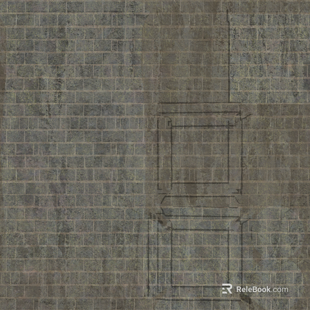 Green gray antique brick wall building exterior wall texture