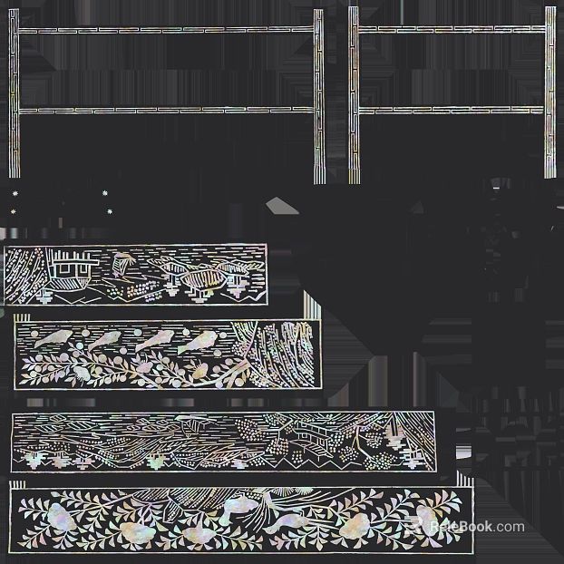 Chinese-style Shell Carving Pattern Decorative Lines texture