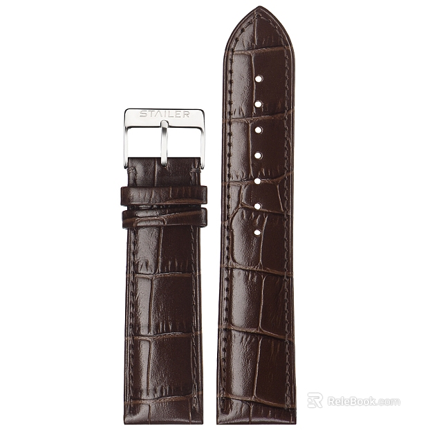 Dark Brown STAILER Crocodile Strap texture