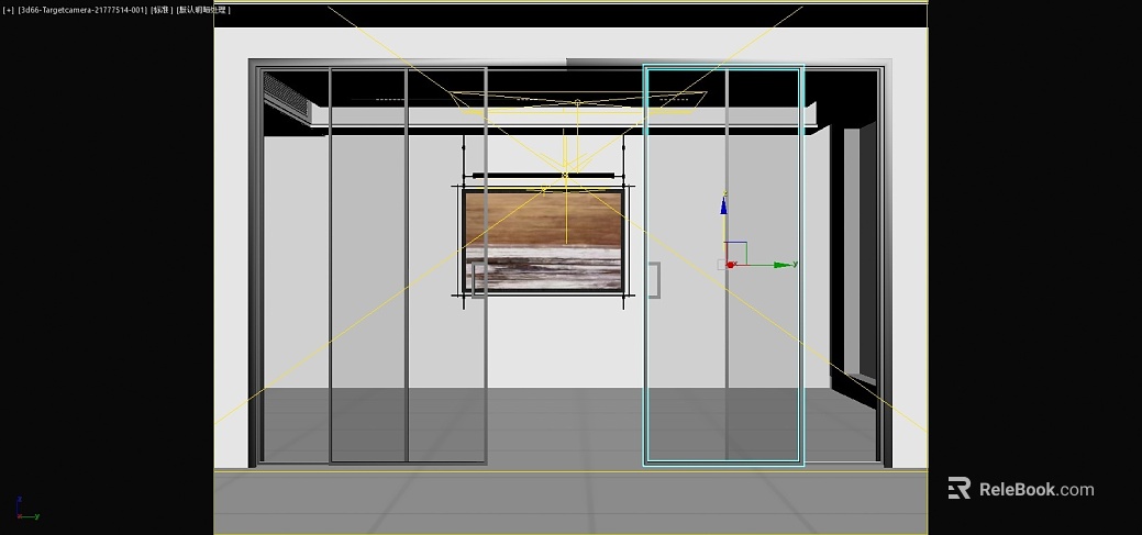 Modern gray black narrow frame glass door interior texture