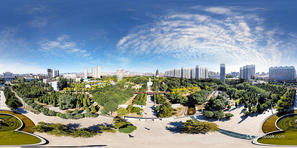 HDR City Eco Park Panorama texture