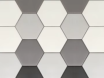 Hexagonal Brick Black Edge Geometric Floor Tile texture (ID:ffaag08844)