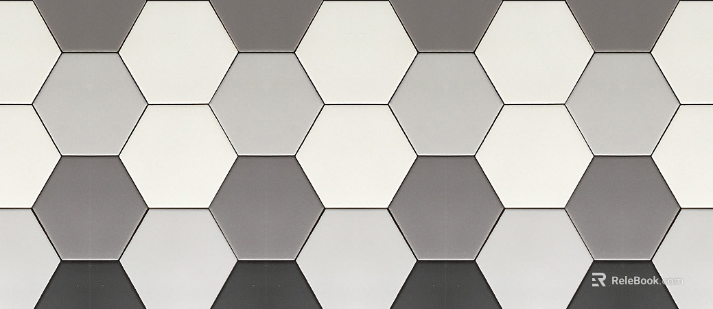 Hexagonal Brick Black Edge Geometric Floor Tile texture