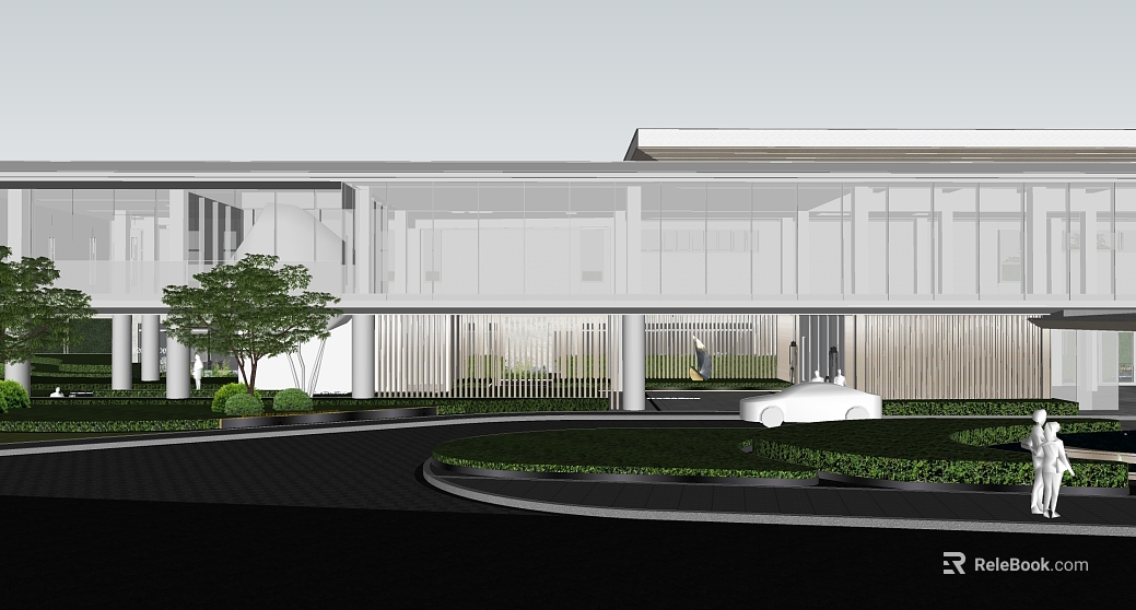 Modern minimalist sales office architectural appearance texture
