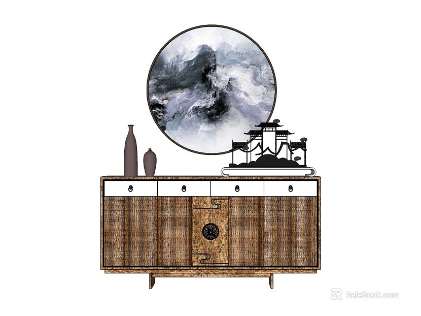 New Chinese Landscape Decorative Painting Hallway Hanging Painting texture