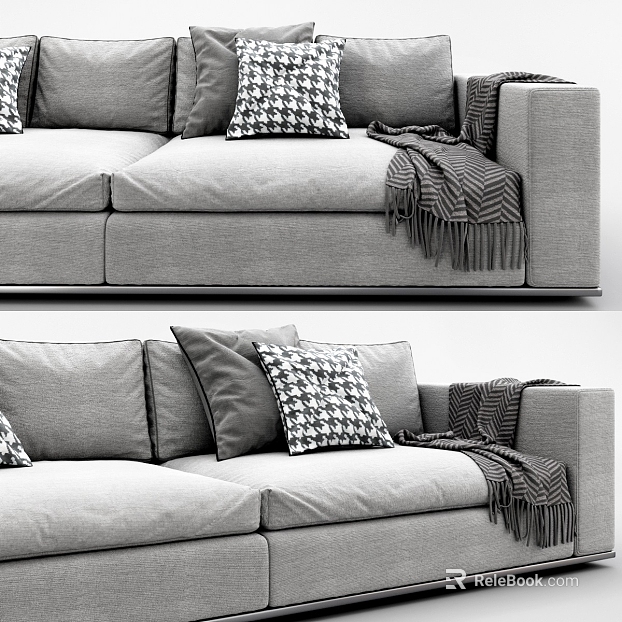 Light gray fabric sofa living room soft texture