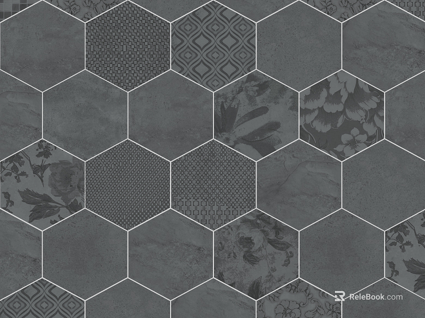 Hexagonal Brick Black Hexagonal Brick texture