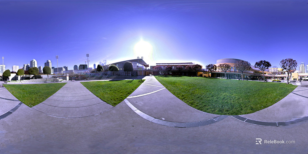 City Park Lawn Road Daytime HDR texture