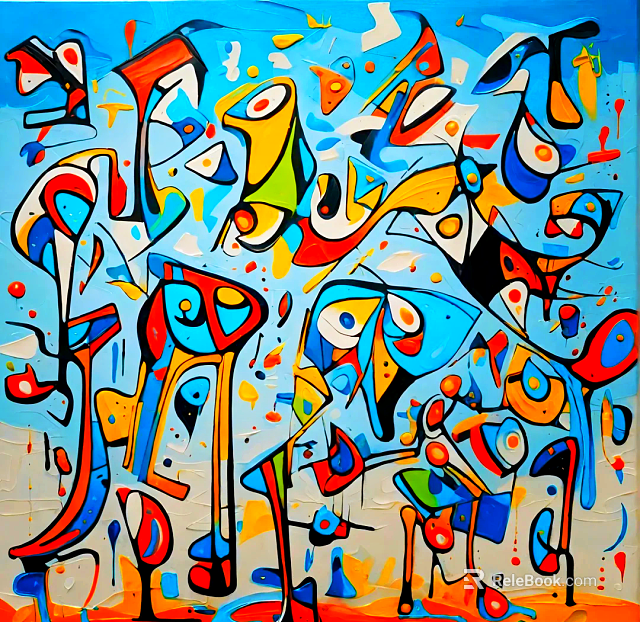 Blue Orange Abstract Art Decorative Painting texture